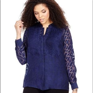 Like New Carmakoma Sheer Blue Feminine Detail XXS